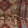Kazak Rug Handmade Beige Medallion 5x8 ft