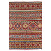 Khurjeen Area Rug Handmade Multi Curvilinear 4x6 ft