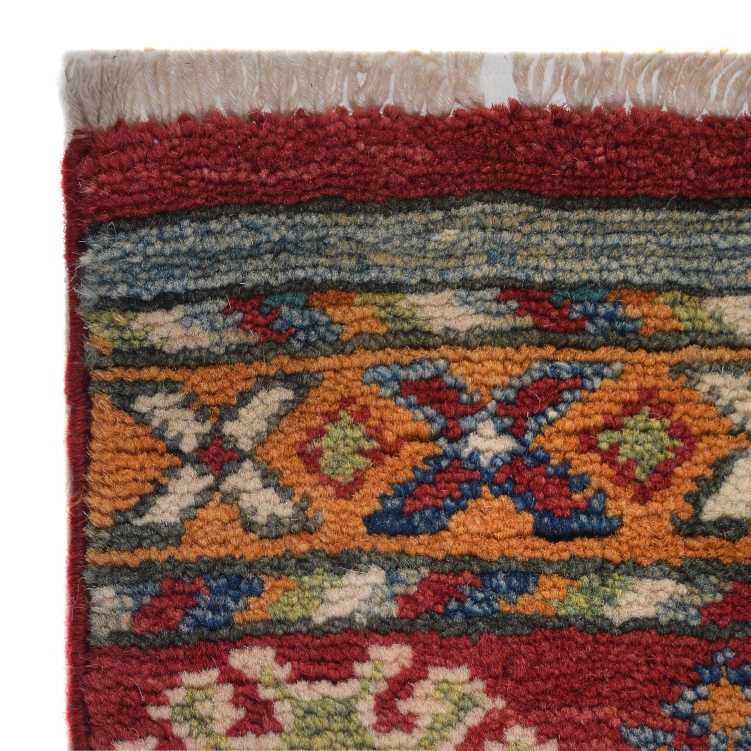 Khurjeen Area Rug Handmade Multi Curvilinear 4x6 ft