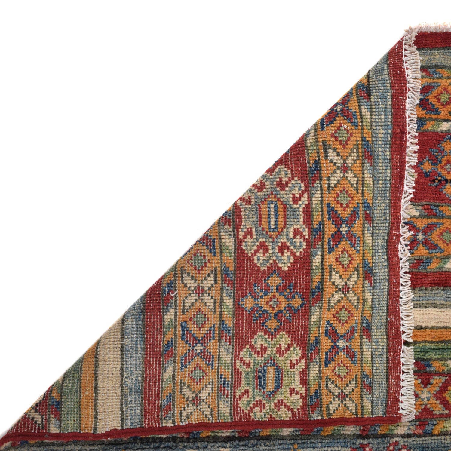 Khurjeen Area Rug Handmade Multi Curvilinear 4x6 ft