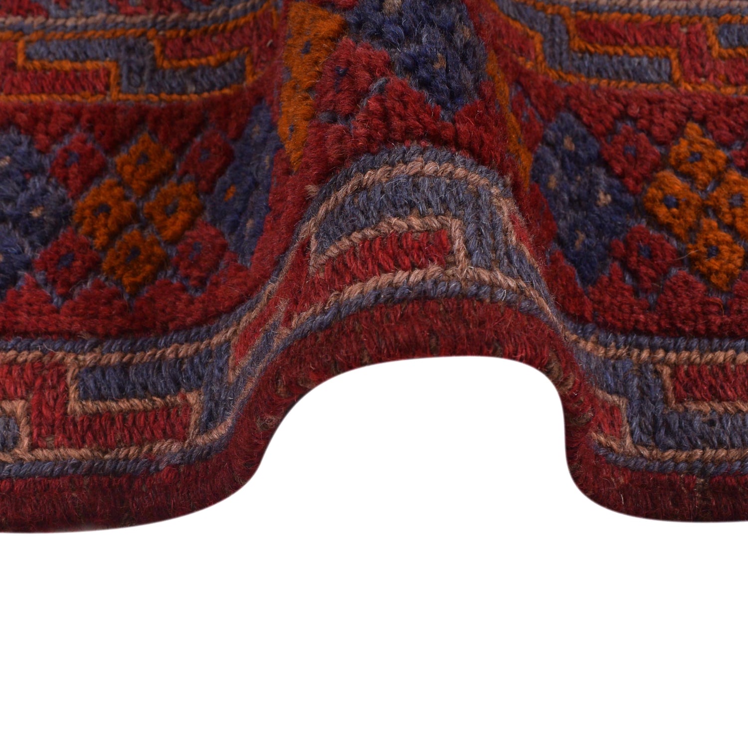 Mashwani Runner Rug Handmade Deep Red Geometric 6x9 ft