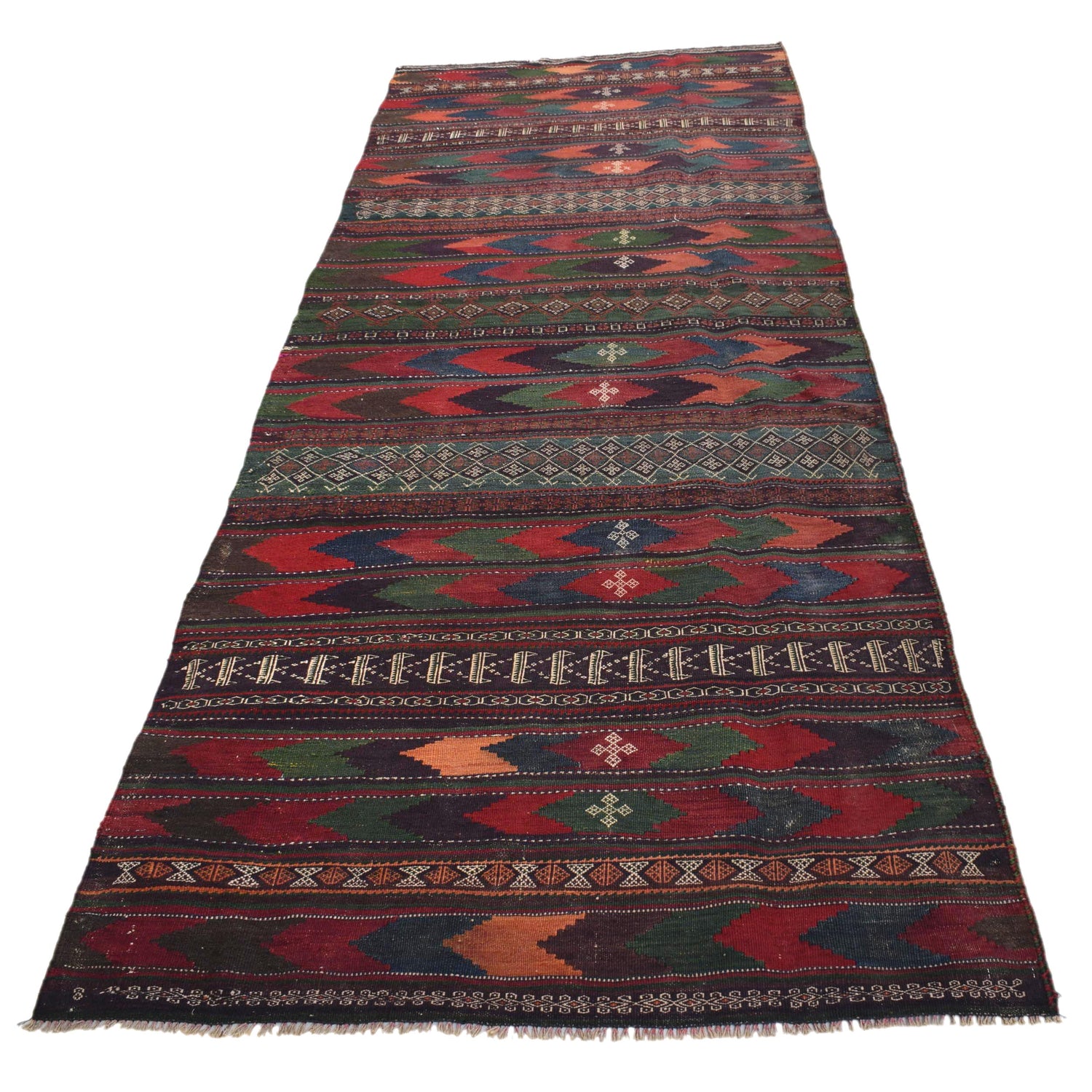 Table Sheet Area Rug Runner Handmade Multi Curvilinear 10'