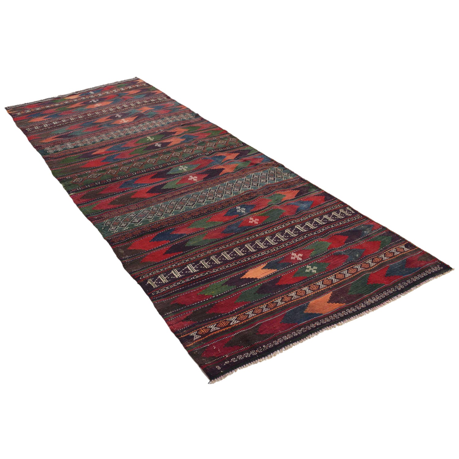 Table Sheet Area Rug Runner Handmade Multi Curvilinear 10'