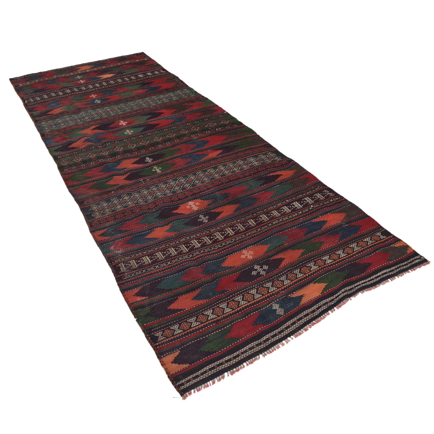 Table Sheet Area Rug Runner Handmade Multi Curvilinear 10'