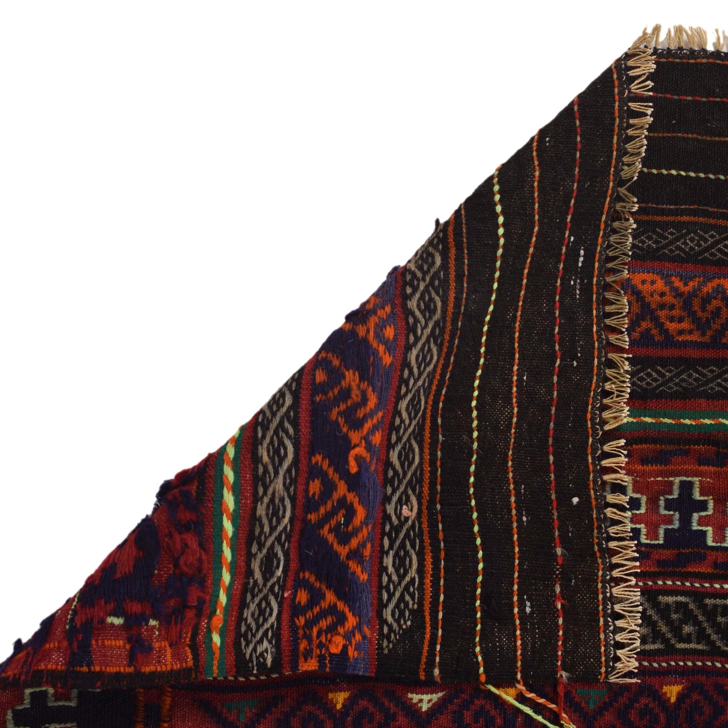 Laghari Kilim Area Rug Handmade Multi Geometric 4x7 ft
