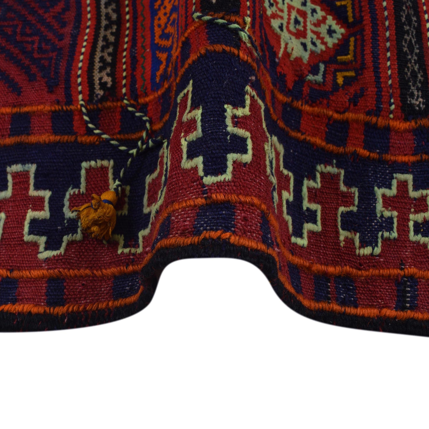 Laghari Kilim Area Rug Handmade Multi Geometric 4x7 ft