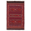 Laghari Kilim Area Rug Handmade Multi Geometric 4x7 ft