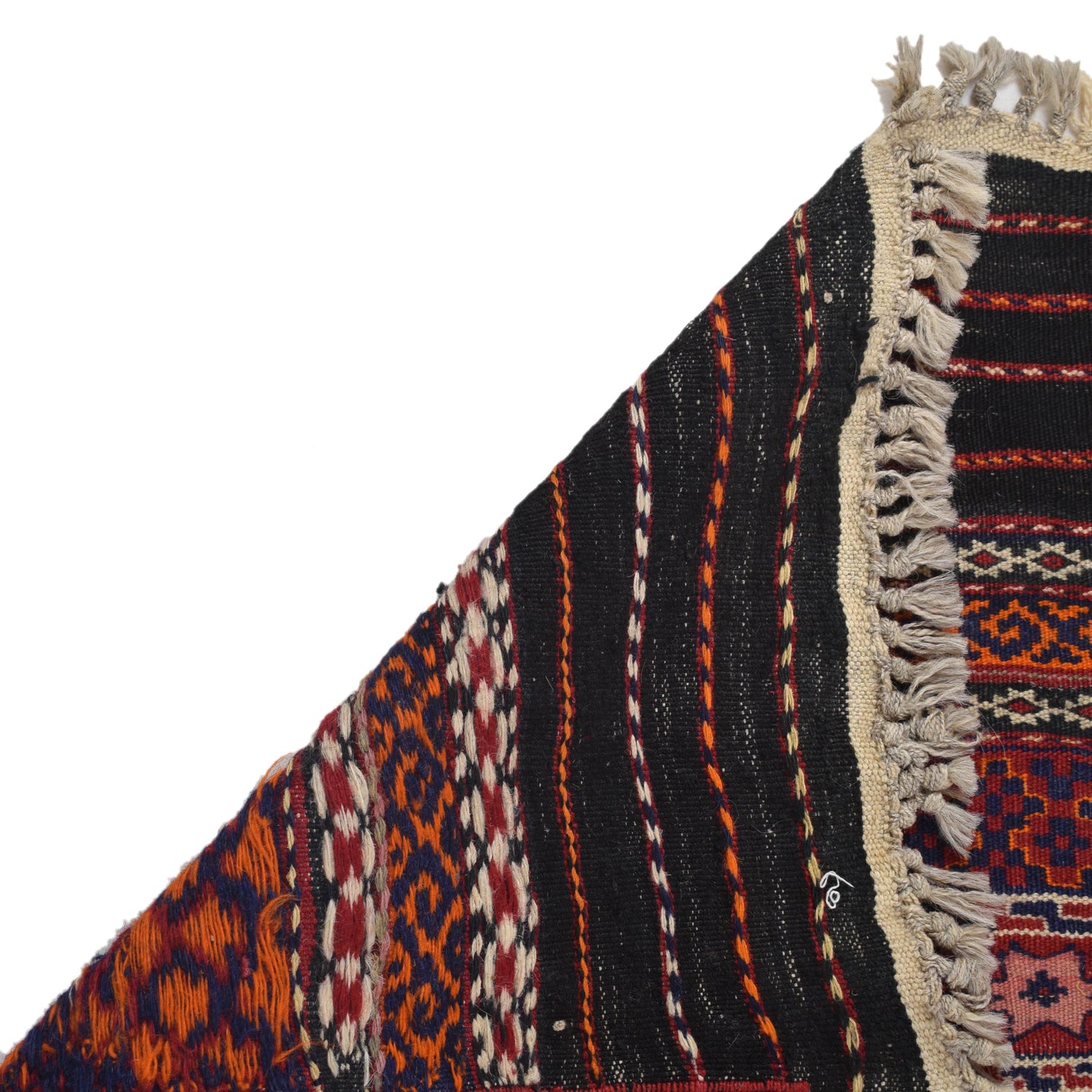 Laghari Kilim Area Rug Handmade Multi Geometric 4x7 ft