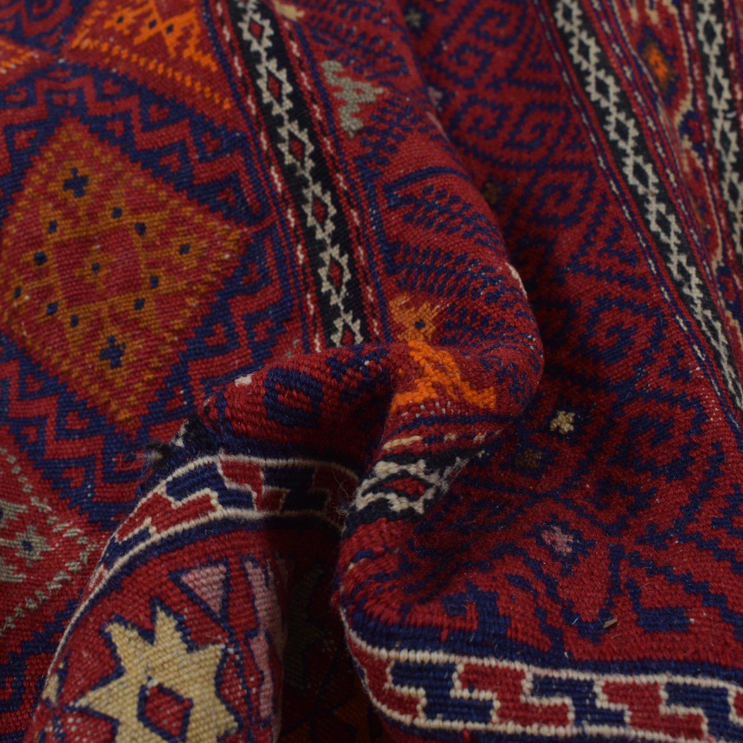 Laghari Kilim Area Rug Handmade Multi Geometric 4x7 ft
