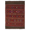 Laghari Kilim Area Rug Handmade Multi Geometric 4x7 ft