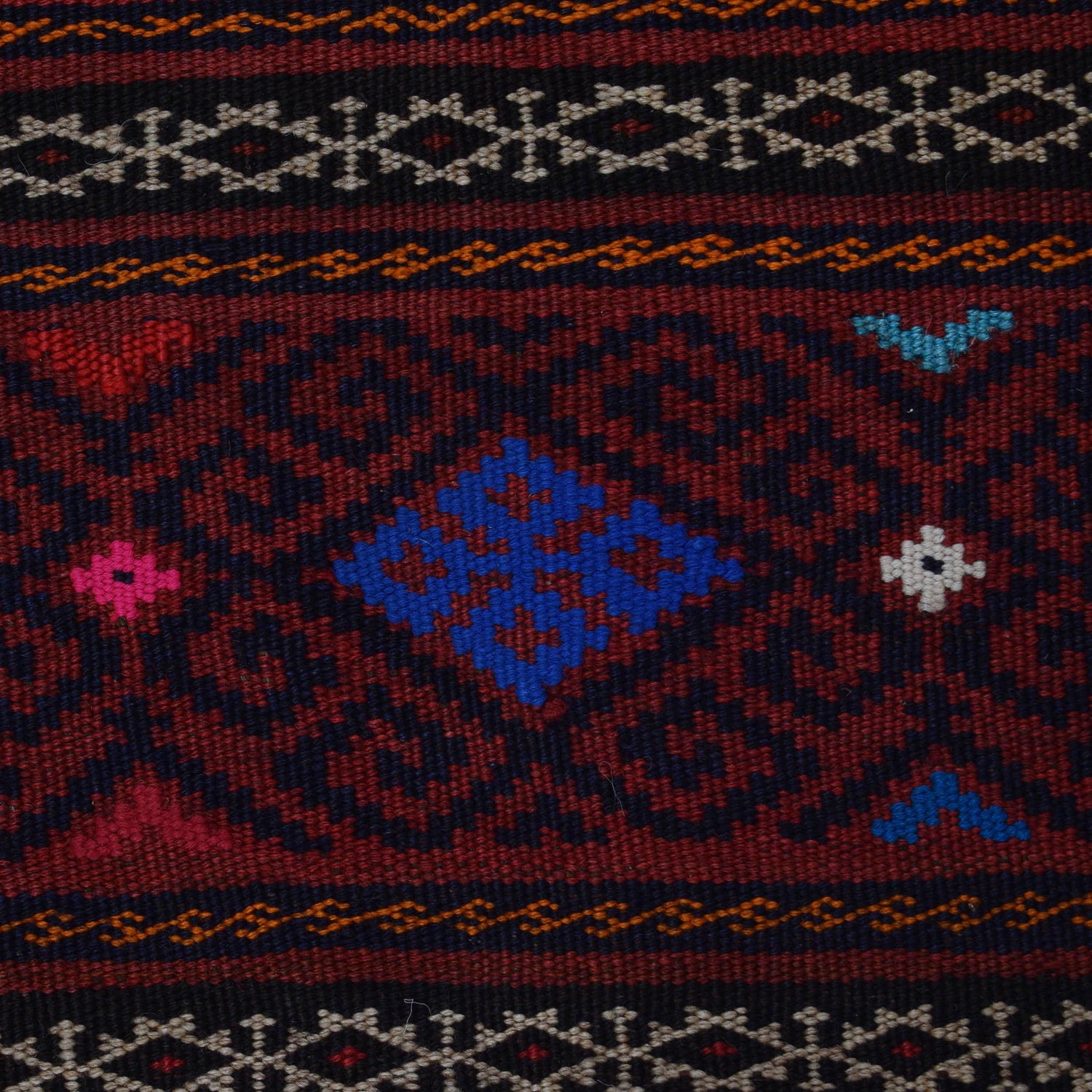 Laghari Kilim Area Rug Handmade Multi Geometric 4x7 ft