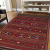 Laghari Kilim Area Rug Handmade Multi Geometric 4x7 ft