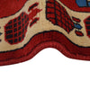 War Area Rug Handmade Red Helicopter + Tank 3x5 ft