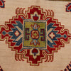 Kazak Rug Handmade Ivory Medallion 4x6 ft