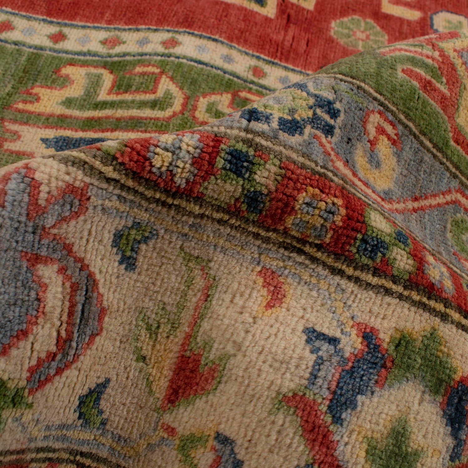 Kazak Rug Handmade Red Medallion 9x12 ft