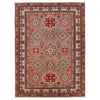 Kazak Rug Handmade Gray Medallion 4x6 ft
