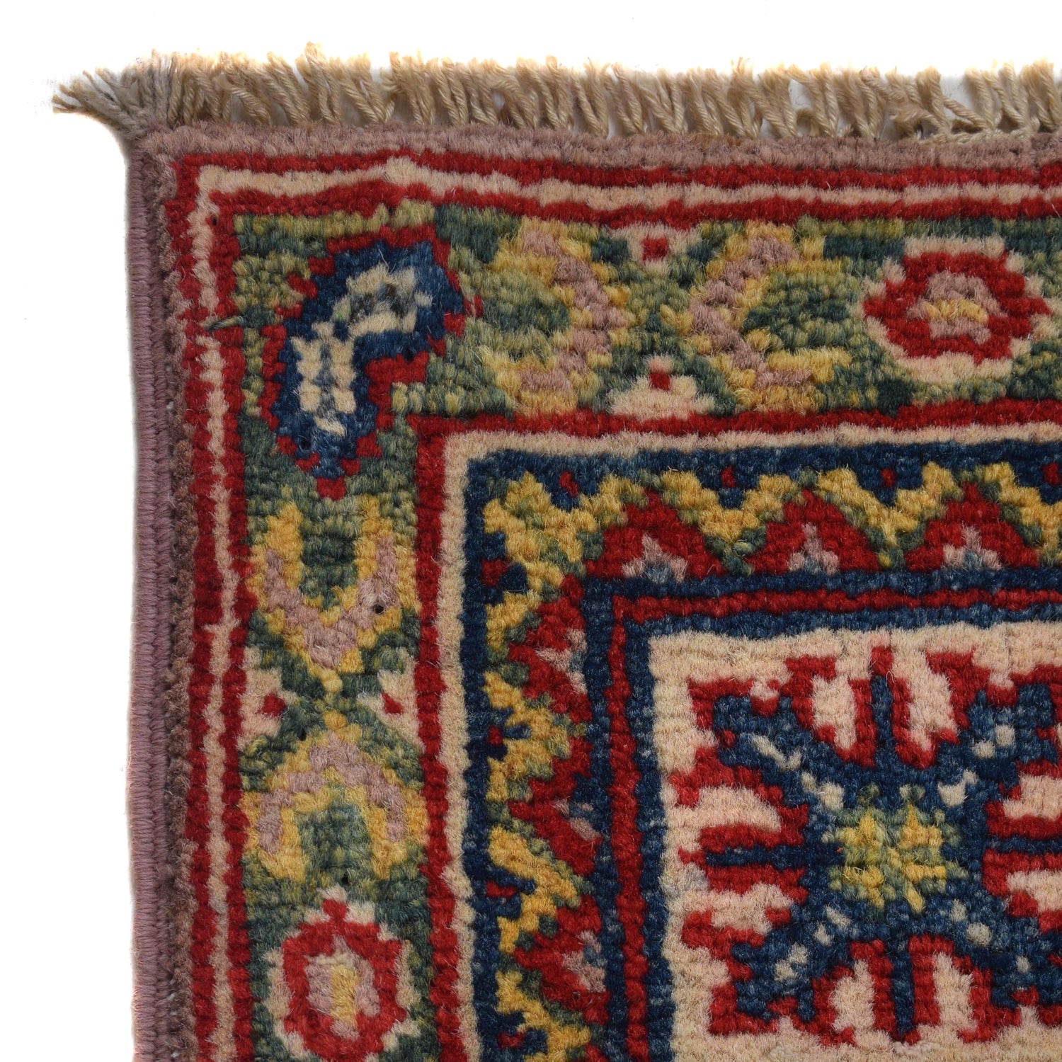 Kazak Rug Handmade Gray Medallion 4x6 ft