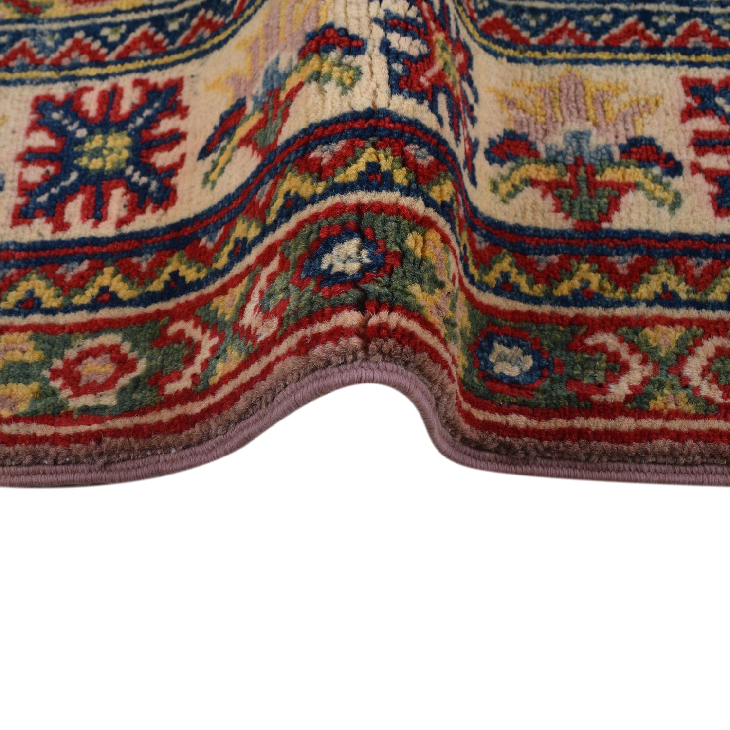 Kazak Rug Handmade Gray Medallion 4x6 ft