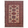 Kazak Rug Handmade Ivory Medallion 4x7 ft