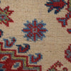Kazak Rug Handmade Ivory Medallion 4x7 ft