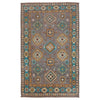 Kazak Rug Handmade Gray Medallion 4x6 ft