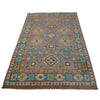 Kazak Rug Handmade Gray Medallion 4x6 ft