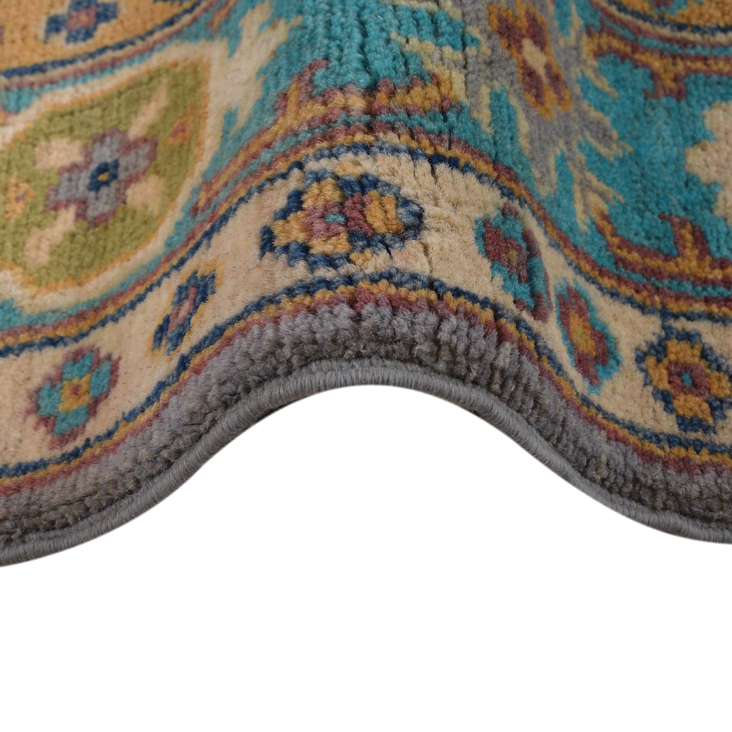 Kazak Rug Handmade Gray Medallion 4x6 ft