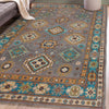 Kazak Rug Handmade Gray Medallion 4x6 ft