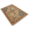Oushak Area Rug Handmade Beige Floral 4x6 ft