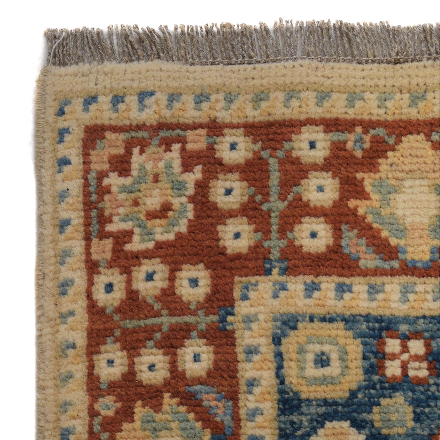 Oushak Area Rug Handmade Beige Floral 4x6 ft