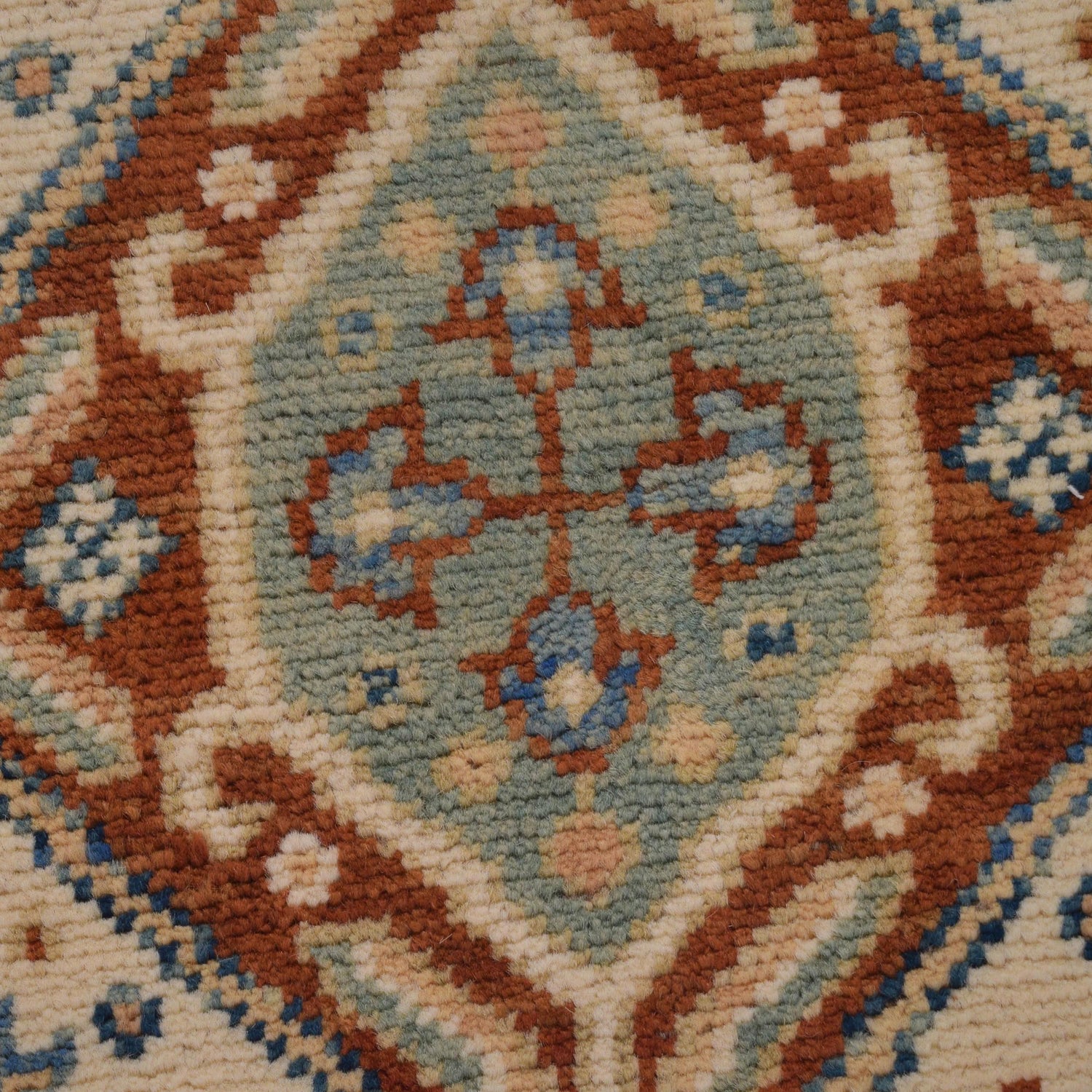 Oushak Area Rug Handmade Beige Floral 4x6 ft