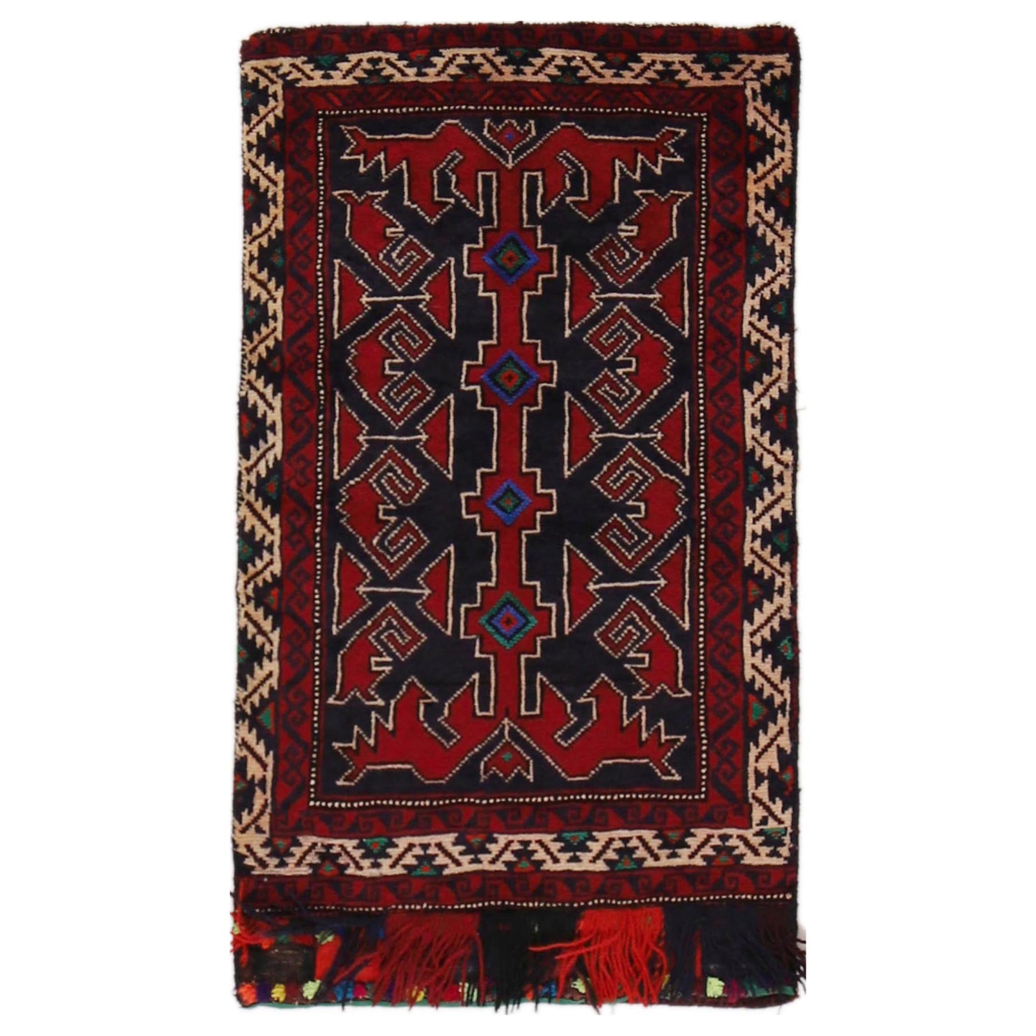 Balisht Area Rug Handmade Multi Geometric 2x3 ft