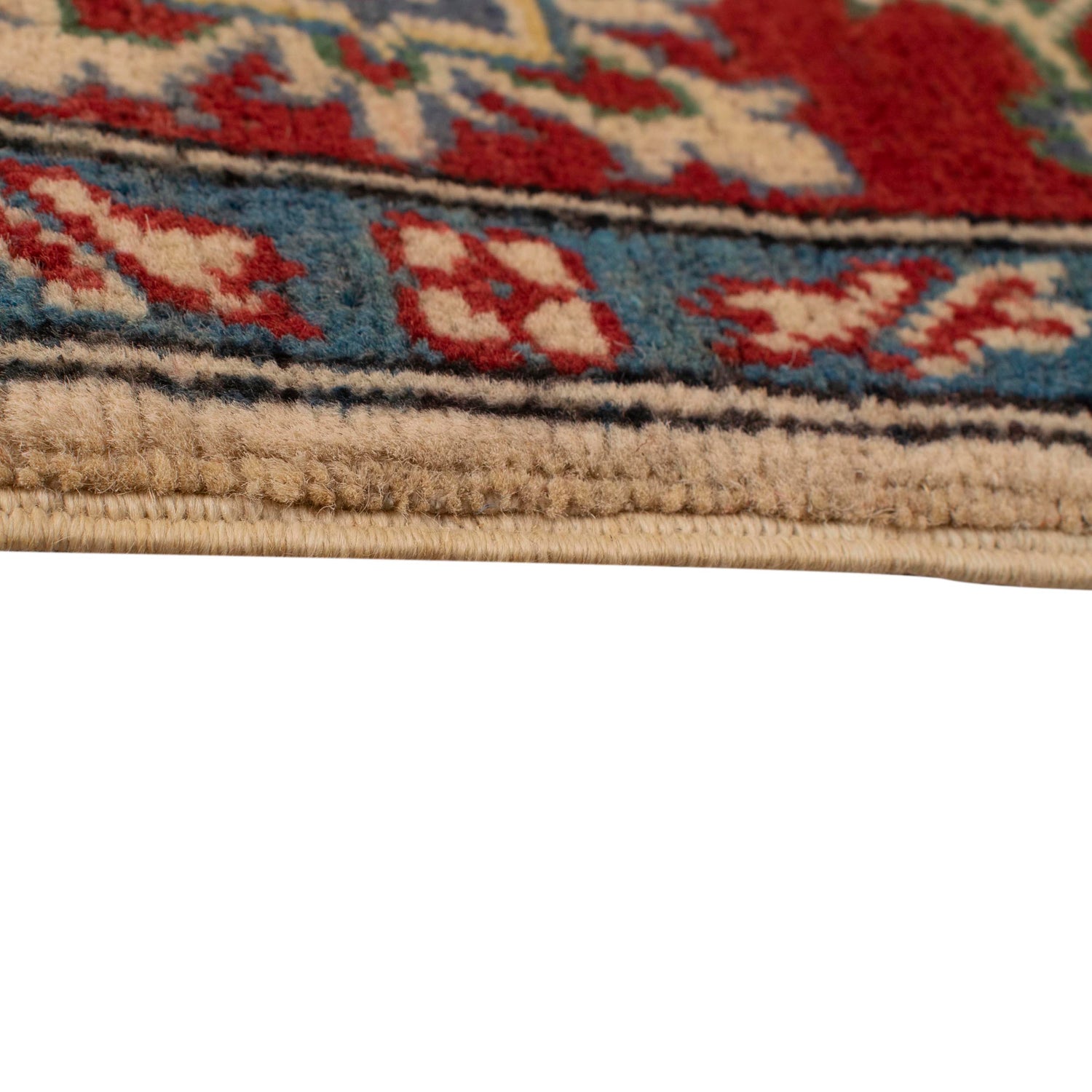 Kazak Rug Handmade Ivory Medallion 4x7 ft