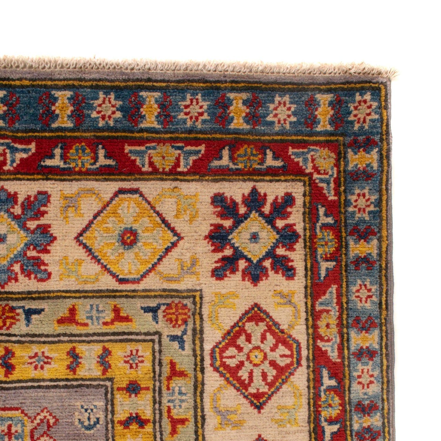 Kazak Rug Handmade Gray Medallion 4x7 ft