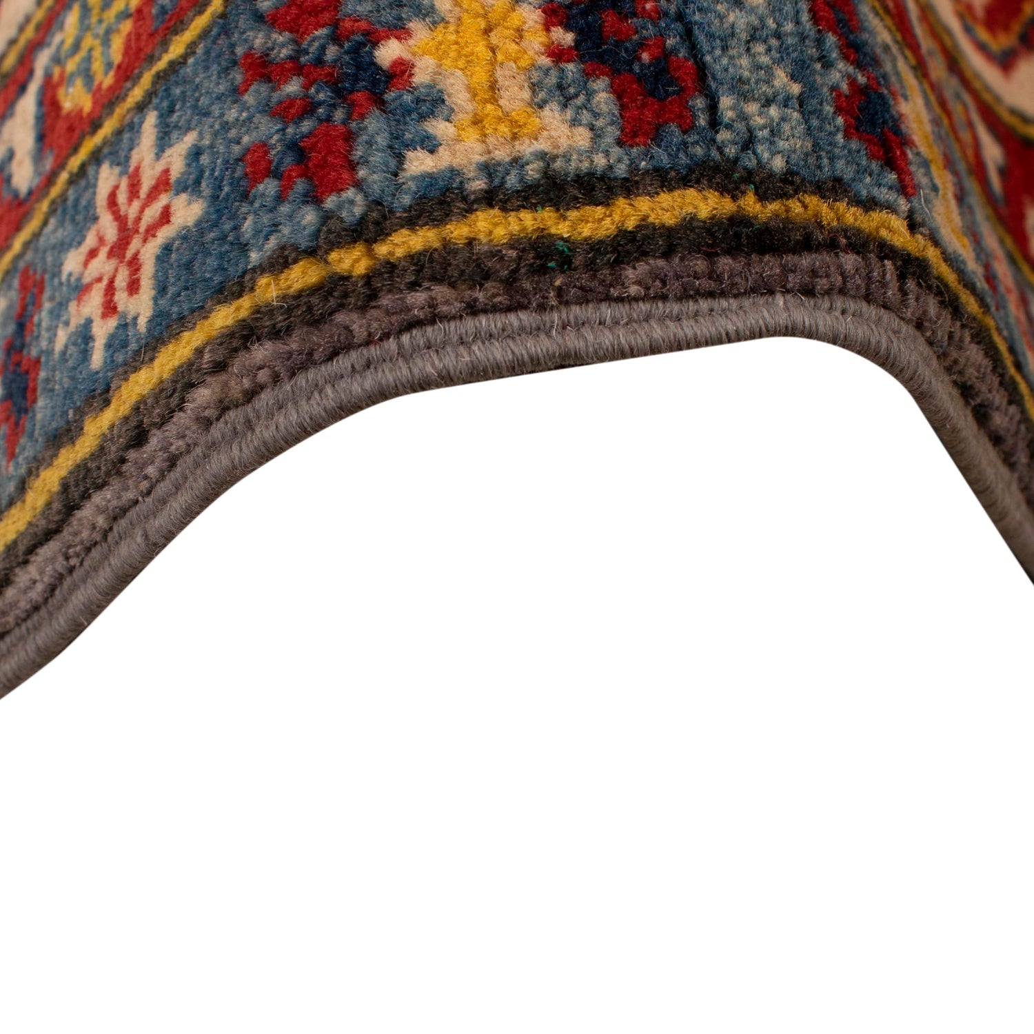 Kazak Rug Handmade Gray Medallion 4x7 ft