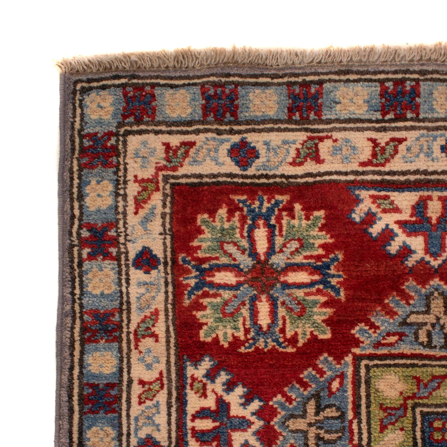 Kazak Rug Handmade Gray Medallion 4x7 ft