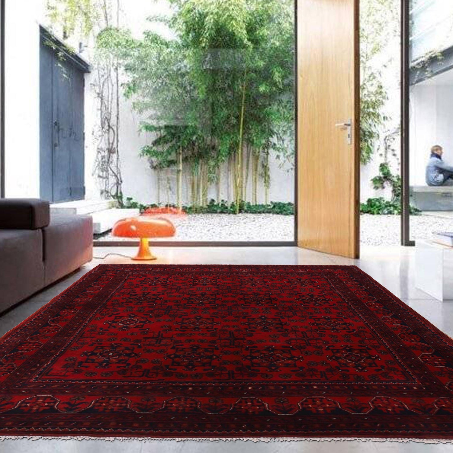 Khal Mohammadi Rug Handmade Red 4x7 ft