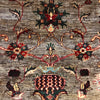 Sultani Area Rug Handmade Gray Floral 5x8 ft