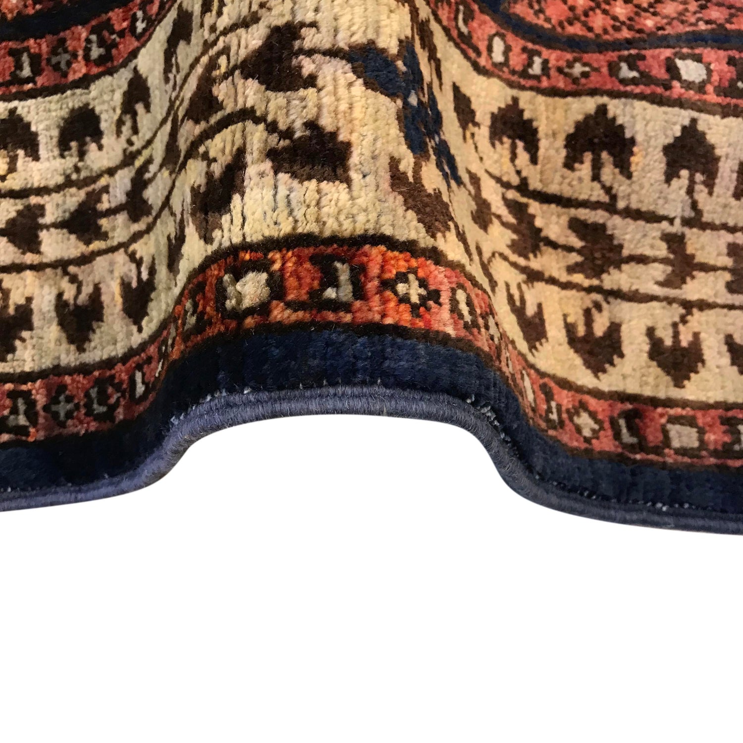 Mamluk Area Rug Handmade Blue Medallion 3x5 ft