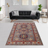 Kazak Rug Handmade Gray Medallion 4x7 ft