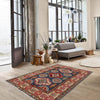 Kazak Rug Handmade Blue Medallion 2x4 ft
