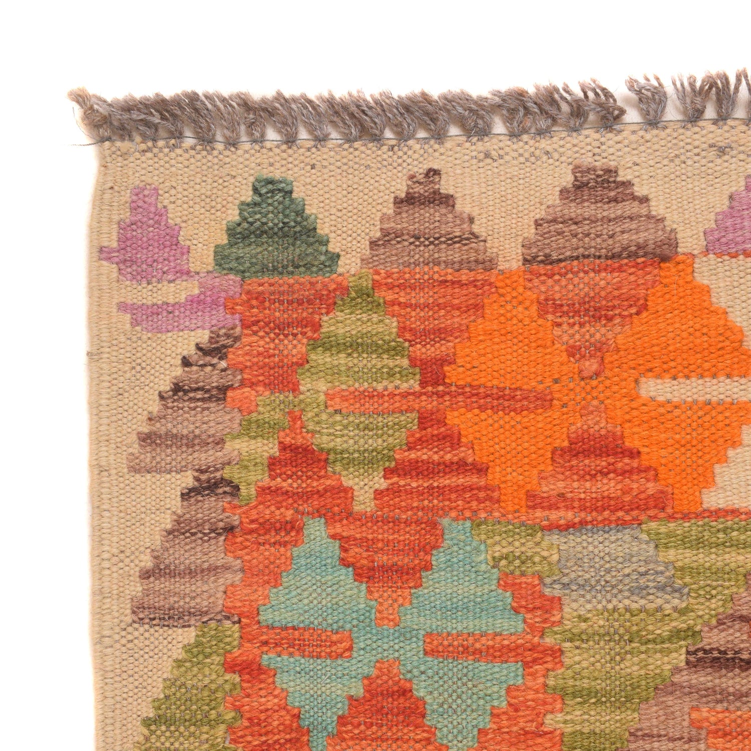 Handmade Multi Kilim Geometric 8' Runner