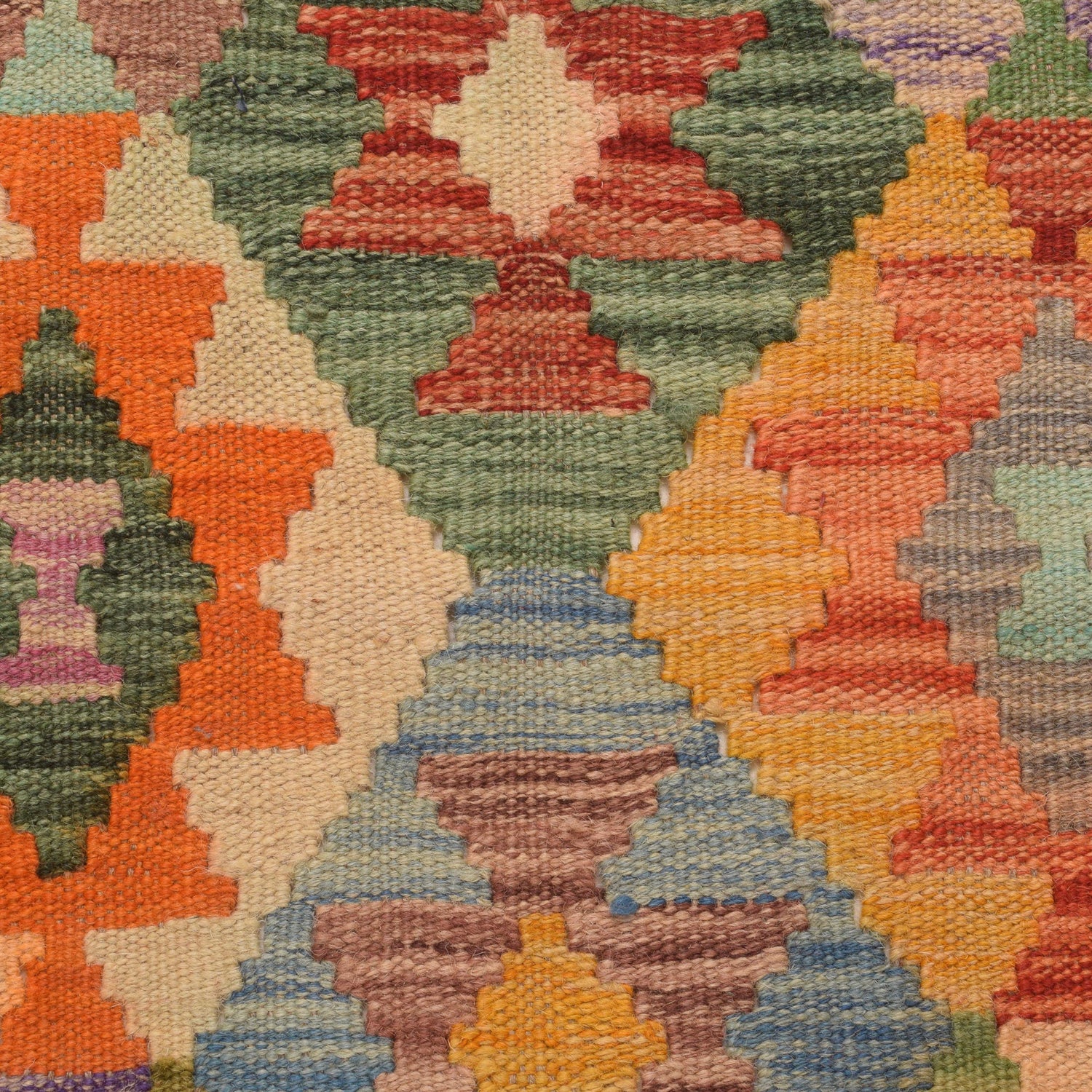Handmade Multi Kilim Geometric 10' Runner