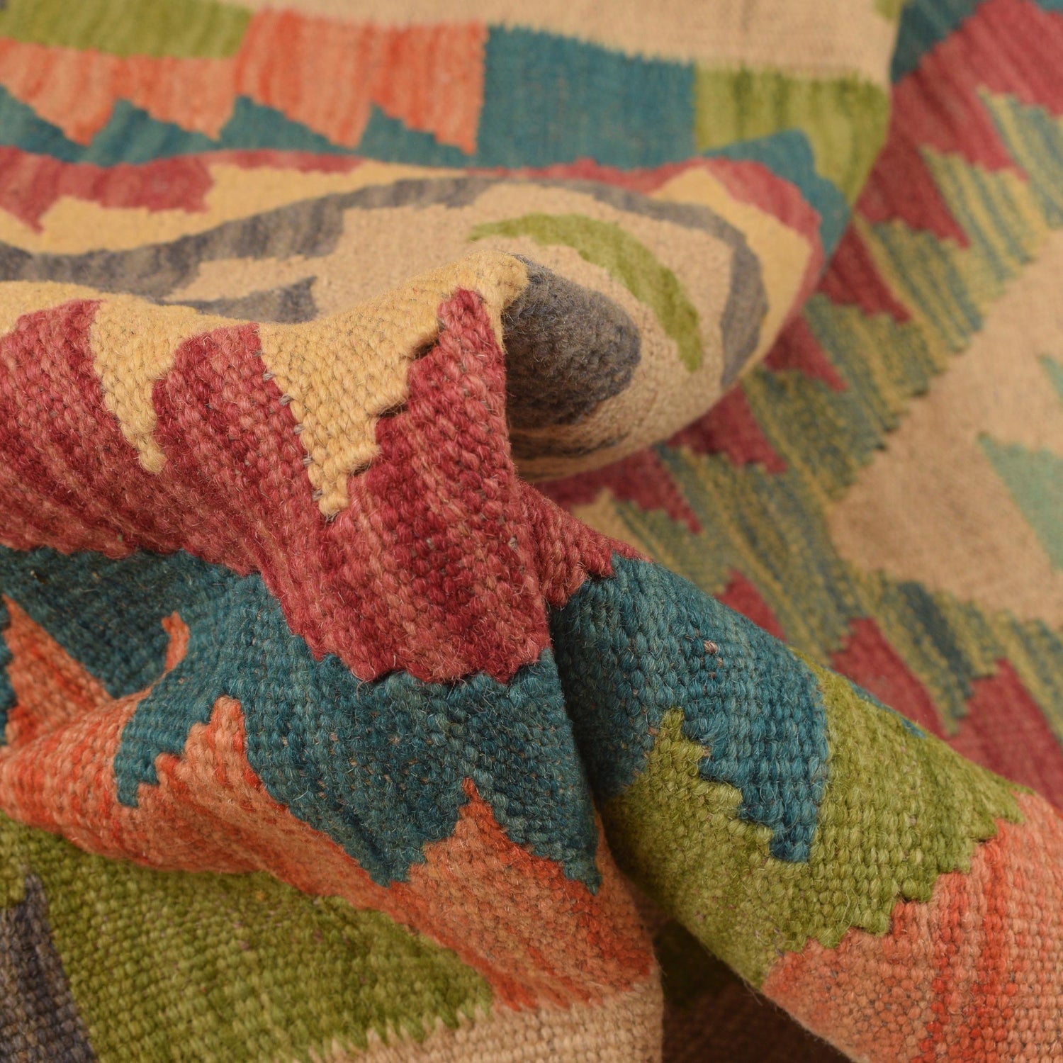 Handmade Multi Kilim Geometric 10' Runner