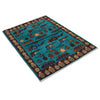 War Area Rug Handmade Blue Tank + Helicopter + Riffle 3x5 ft