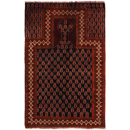 Baluchi Rug Handmade Multi Prayer Design 2x4 ft