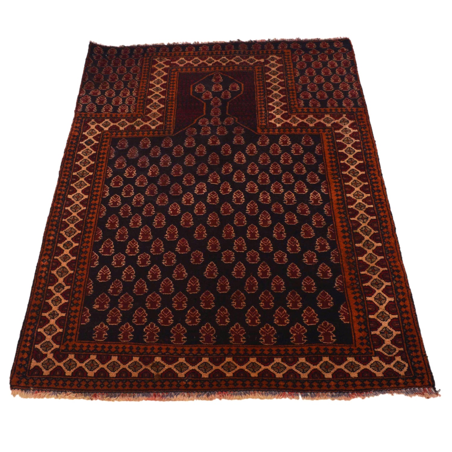 Baluchi Rug Handmade Multi Prayer Design 2x4 ft