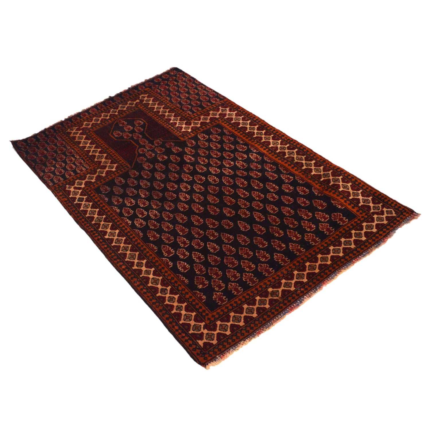 Baluchi Rug Handmade Multi Prayer Design 2x4 ft