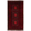 Baluchi Rug Handmade Red Geometric 4x6 ft