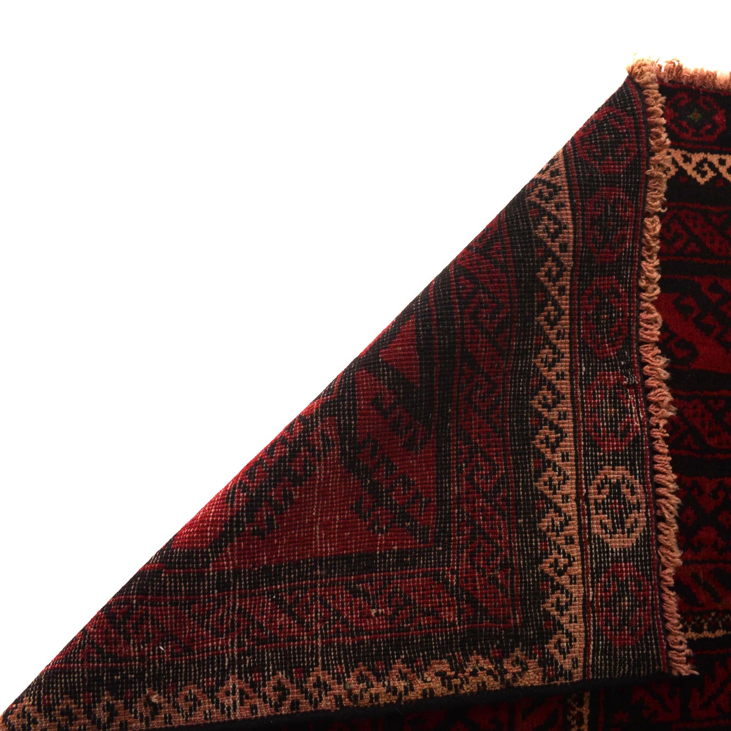 Baluchi Rug Handmade Red Geometric 4x6 ft